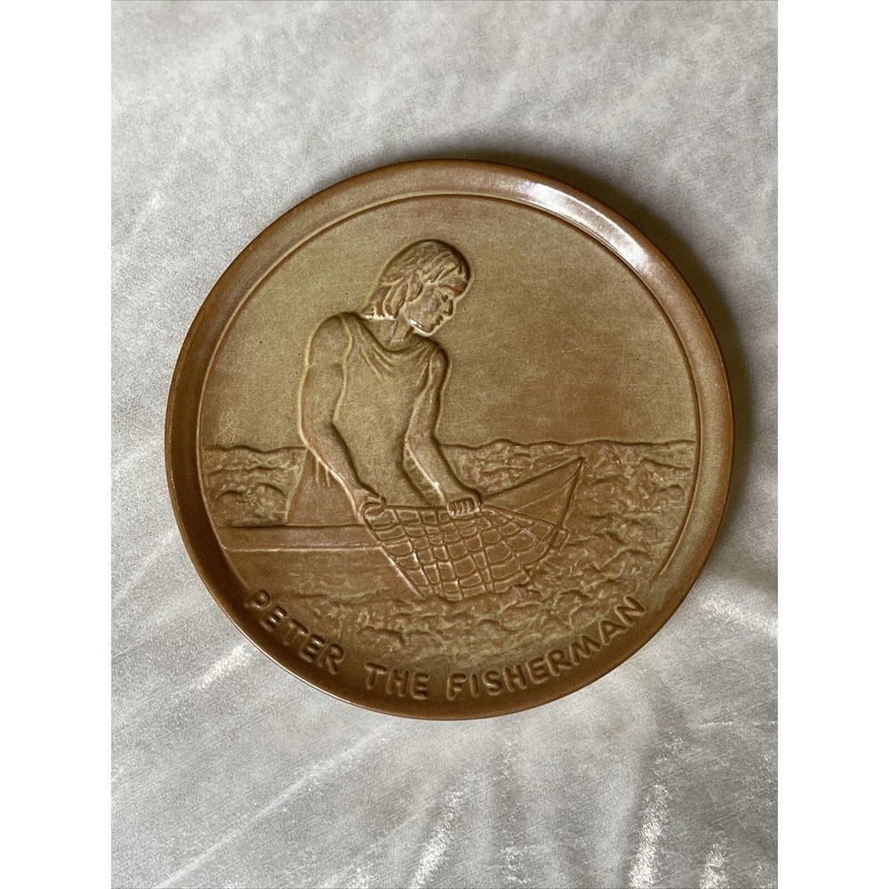 Vintage Frankoma 'Peter the Fisherman' 7" Plate, Teenagers of the Bible, 1977
